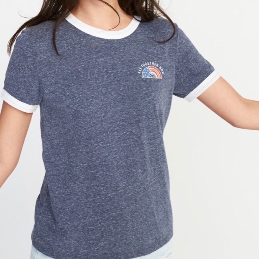 All Together Now Blue Ringer Tee